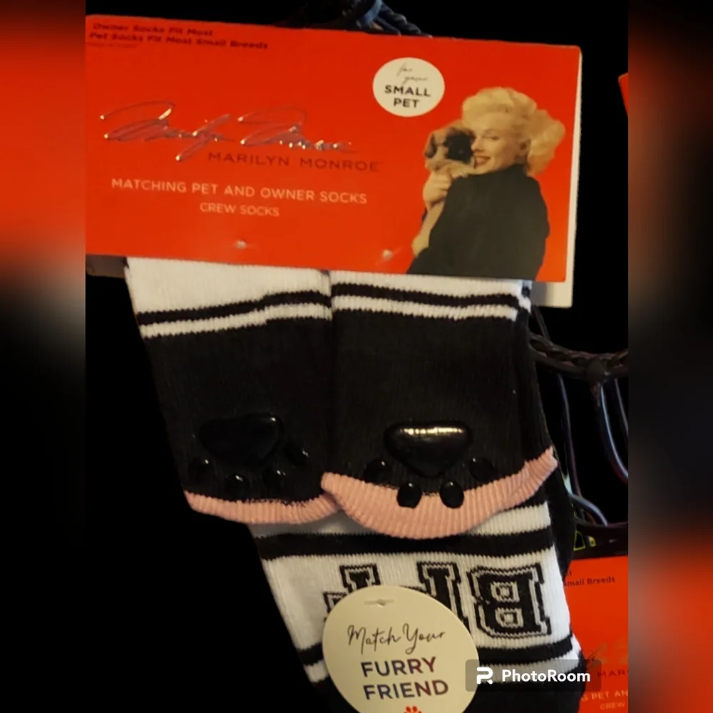 Marilyn Monroe Matching Pet and Owner Crew Socks 3 Sets NWT